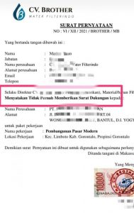 Beredarnya Surat Pernyataan CV. Brother Water Filterindo Ke PT. Putra Jaya Andalan, Pokja BPBJ Kabupaten Gorontalo Angkat Bicara