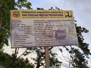 Belum Capai Progres, Dinas PU-PR Kabupaten Gorontalo Warning CV. Kifaz Pratama Jaya