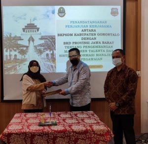 Tindak Lanjuti MoU Bupati Gorontalo Dan Gubernur Jawa Barat, Roni Sampir Hadiri PKS Kepegawaian