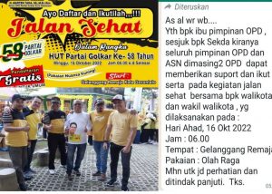 Diduga ASN Kota Gorontalo Turut Meriahkan HUT Papol, Bawaslu Dimana ?