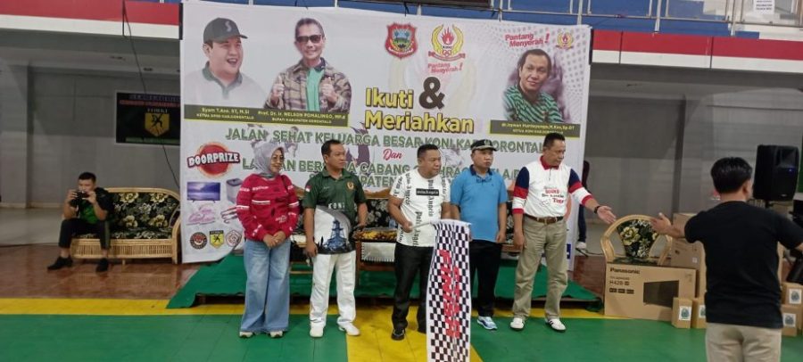 Ratusan Peserta Ikut Andil Dalam Kegiatan Jalan  Sehat Yang Di Gelar KONI Kabgor