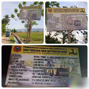 Ini Daftar 11 Pekerjaan Jalan Single Years Dan 3 Multi Years Putus Kontrak Di Kabupaten Gorontalo