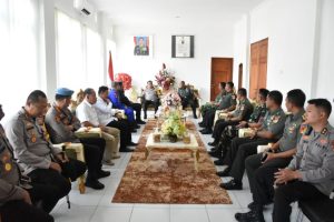 Pererat Silaturahmi Antara Institusi, Danrem 133/NW Terima Kunjungan Perdana Kapolda Gorontalo