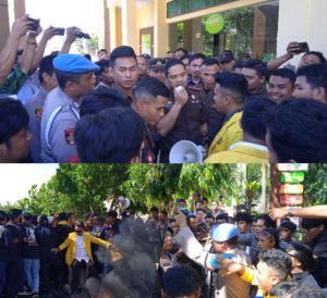 Nyaris Ricuh, Mahasiswa Geruduk Kantor Kejaksaan Negeri Kabupaten Gorontalo Tuntut Kasus Korupsi