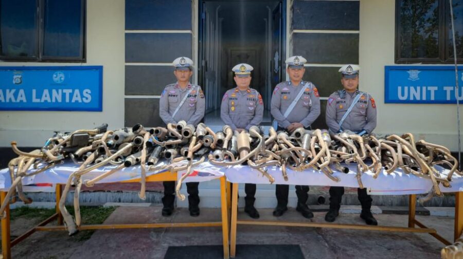 Hasil Operasi Patuh, Ratusan Knalpot Brong Berhasil Disita Satlantas Polres Pohuwato