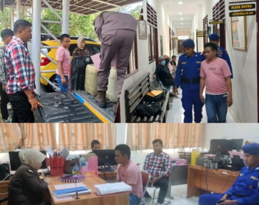 Subdit Gakkum Polairud Polda Gorontalo Lakukan Tahap II Tersangka dan Barang Bukti Penyalahgunaan BBM Subsidi