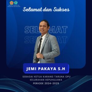 Terpilih Secara Aklamasi, Jemi Pakaya Resmi Nahkodai Karang Taruna Kelurahan Hepuhulawa
