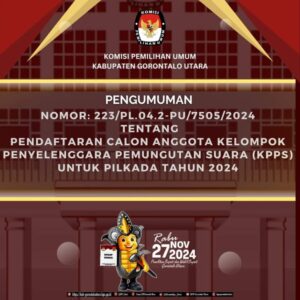 KPU Gorontalo Utara Buka Pendaftaran KPPS Untuk Pilkada Serentak 2024, Ini Link Pendaftarannya