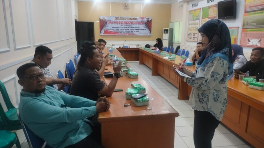 Tingkatkan Kepercayaan Public, Polres Gorontalo Terima Kunjungan Tim Puslitbang Polri