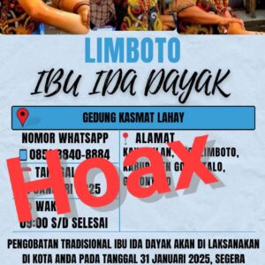 Jangan Percaya, Pengobatan Tradisional Ibu Ida Dayak di Limboto Hoax