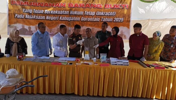 Selain Musnahkan Barang Bukti, Kejari Kabupaten Gorontalo Tindak Tegas Pelaku