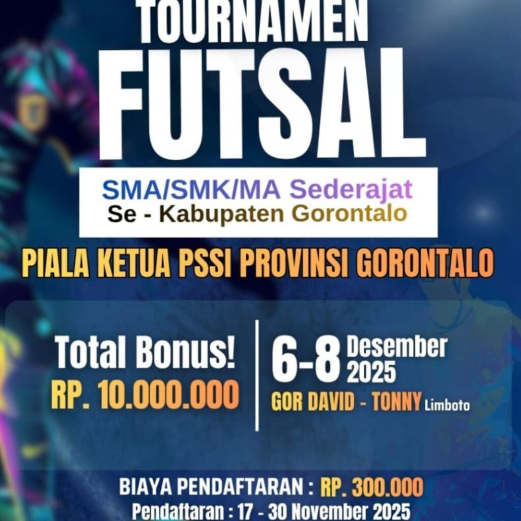 AFKAB Gorontalo Buka Pendaftaran Turnamen Futsal Tingkat Pelajar