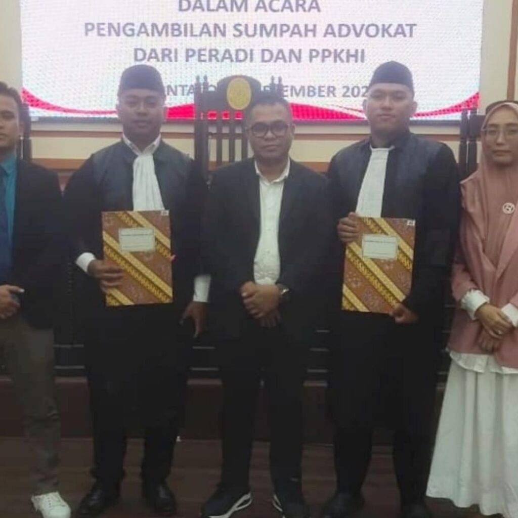 Dua Advokat Resmi Dilantik, Ketua PPKHI Gorontalo: Utamakan Kepentingan Masyarakat