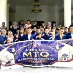 Pelepasan kafila Kabupaten Gorontalo untuk mengikuti MTQ tingkat Provinsi Gorontalo, bertempat di rudis bupati.