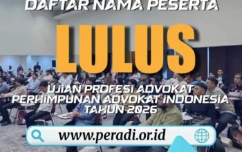 DPC PERADI Oto Hasibuan Gorontalo Umumkan Daftar Nama-nama Kelulusan Ujian Profesi Advokat